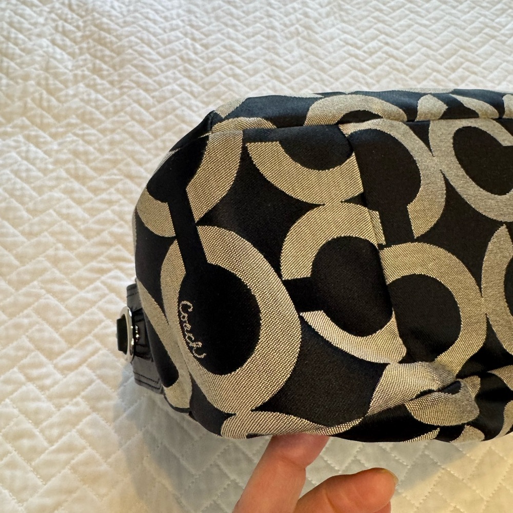 Coach Kristin Black/Gray Signature Satchel - Picture 9 of 16